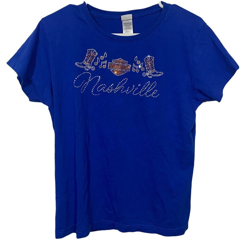 Harley Davidson Rhinestones Nashville Graphic T-Shirt